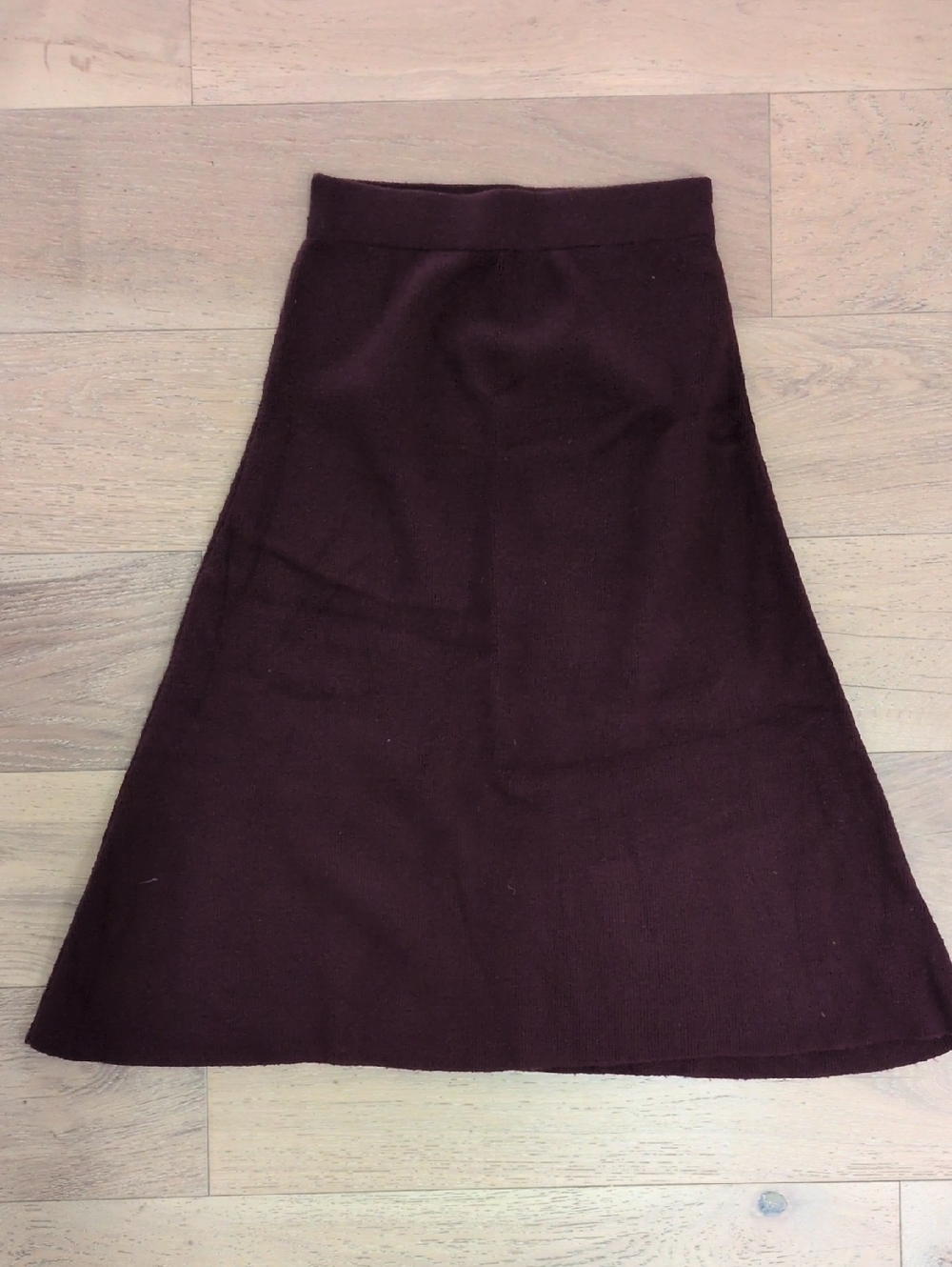 Zara Deep Burgundy A-Line Knit Skirt